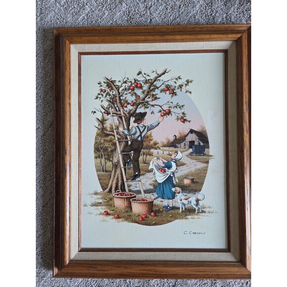 "Apple Harvest" by C. Carson - Artistic Impressions Oil Painting (Framed) - Picture 2 of 5